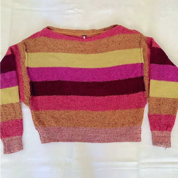 Free People | Candyland Striped Rainbow Sweater | Size S - Picture 8 of 9